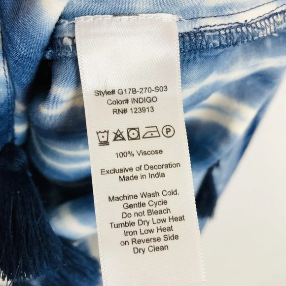 Jachs Girlfriend Women’s Small Tie-dye Long Sleeve Tassel Hem Top - Picture 9 of 9